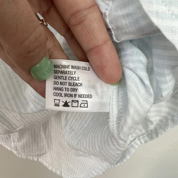 Orvis Womens Button Up Blue White Striped Cotton Shirt Tunic Collared Sz XS ** - Picture 9 of 14